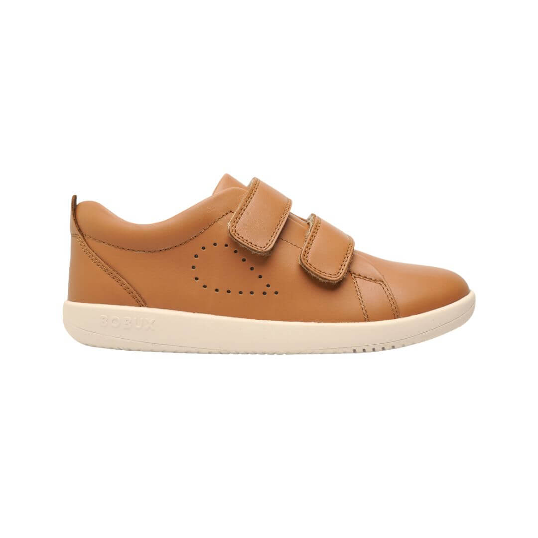 Caramel Grass Court Kid+ Velcro Shoes from Bobux